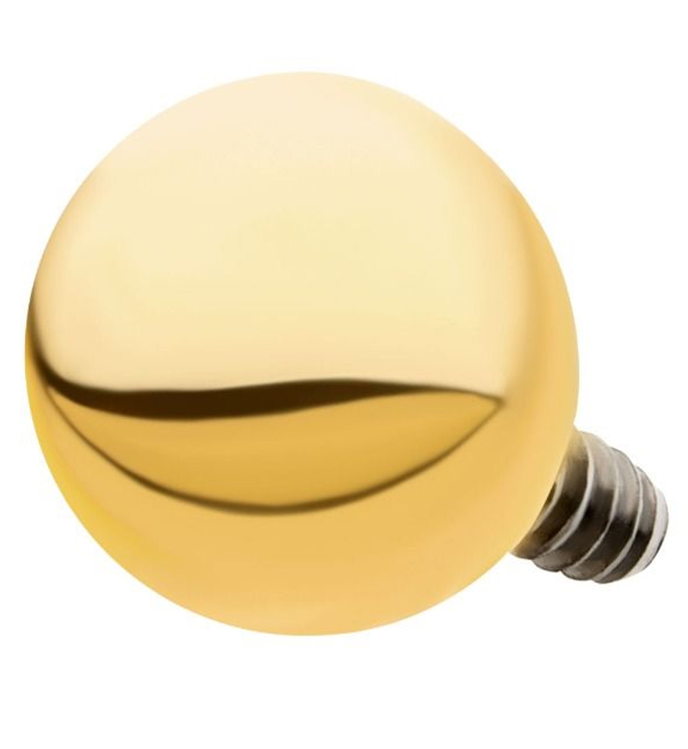 24kt Gold PVD Titanium Internally Threaded Ball Top