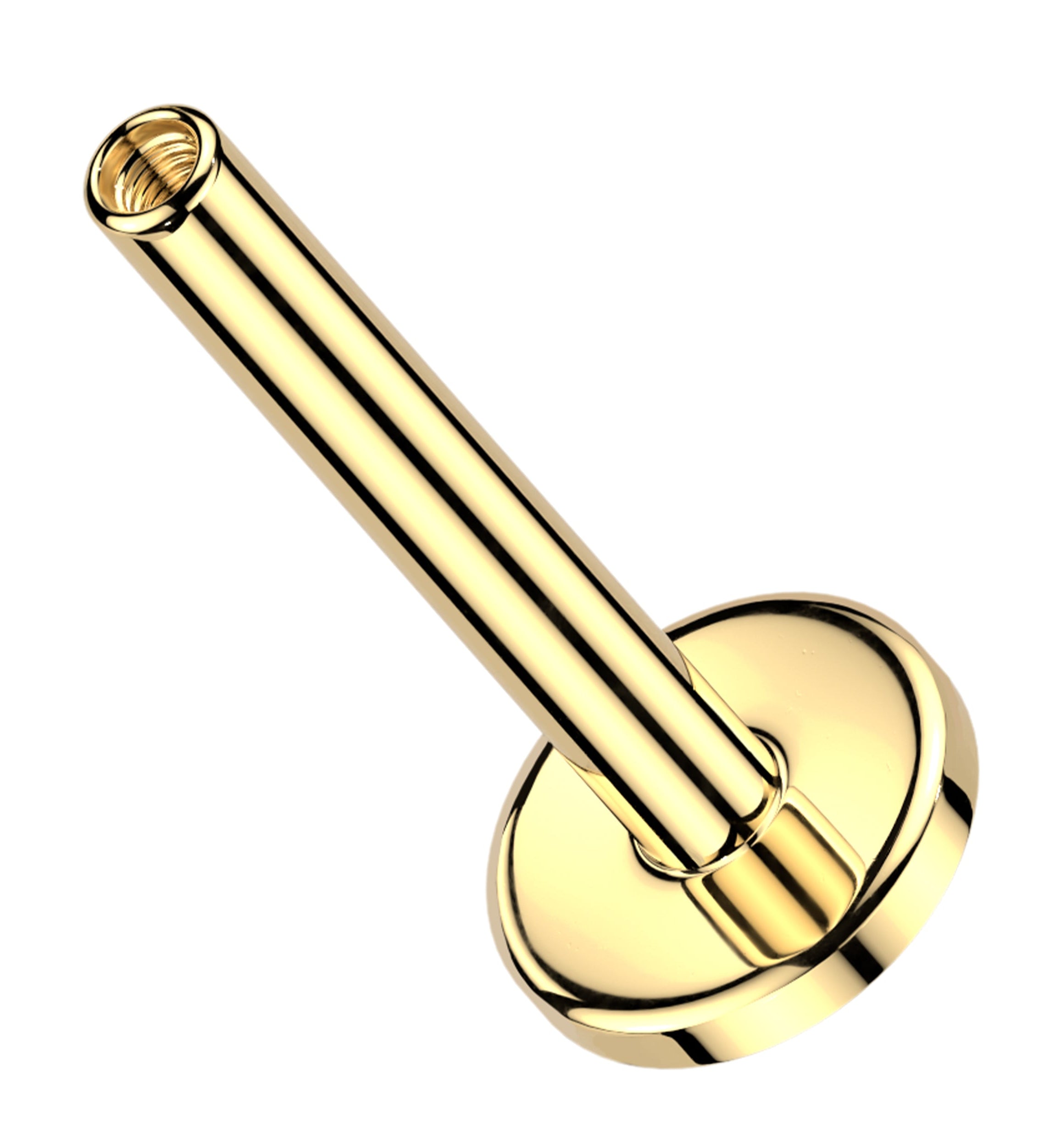 24kt Gold PVD Titanium Internally Threaded Labret Post