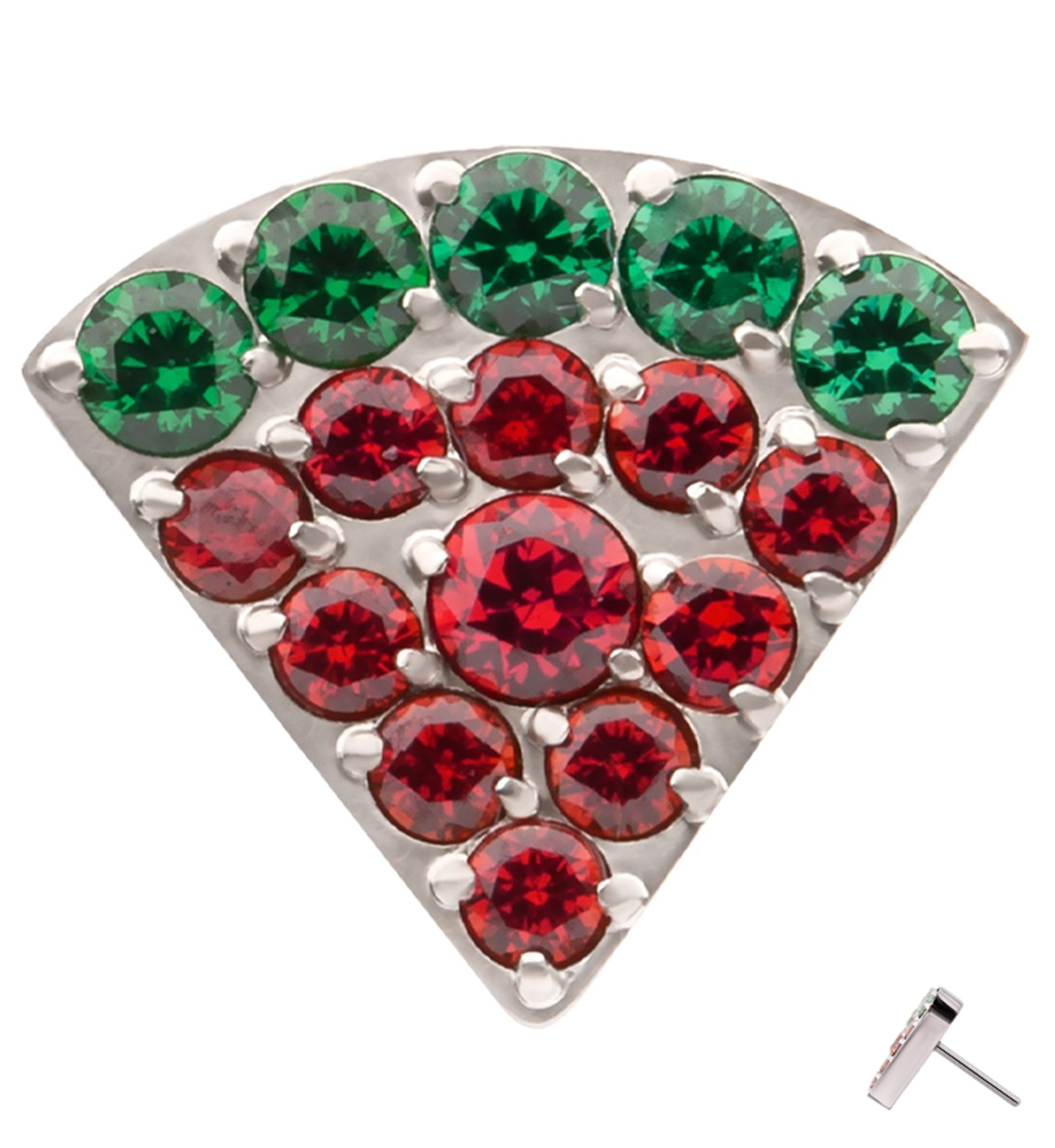 All Sweet Watermelon Red CZ Titanium Threadless Top