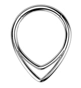 Double Lined Teardrop Titanium Hinged Segment Ring