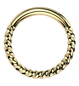 Gold PVD Twisted Titanium Segment Ring
