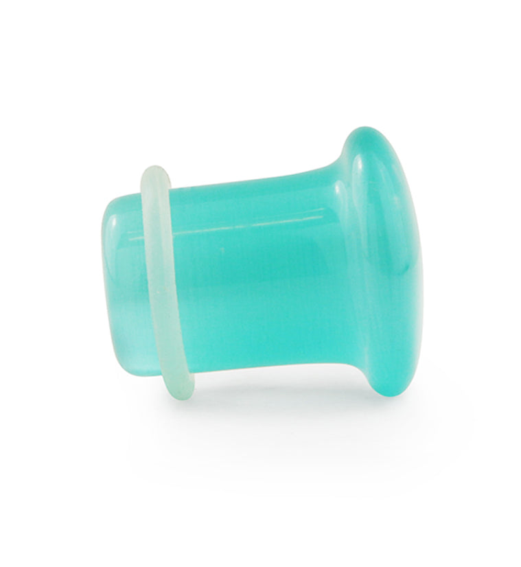 Turquoise Cat's Eye Glass Single Flare Plugs