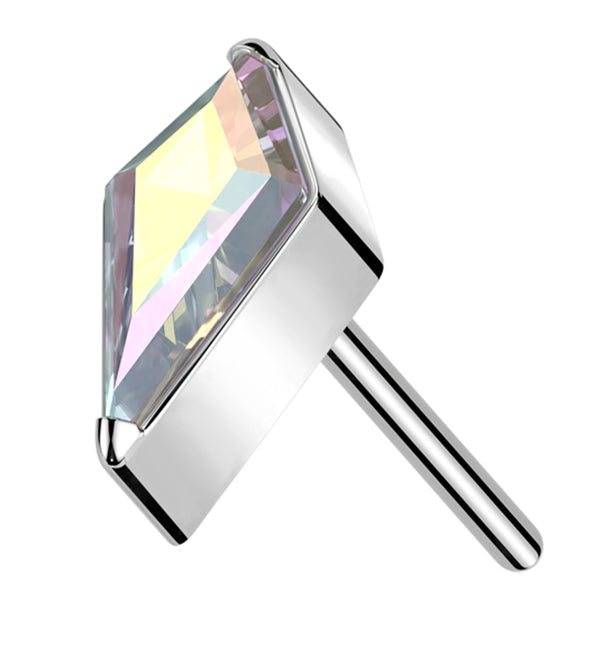 Tetra Rainbow Aurora CZ Titanium Threadless Top