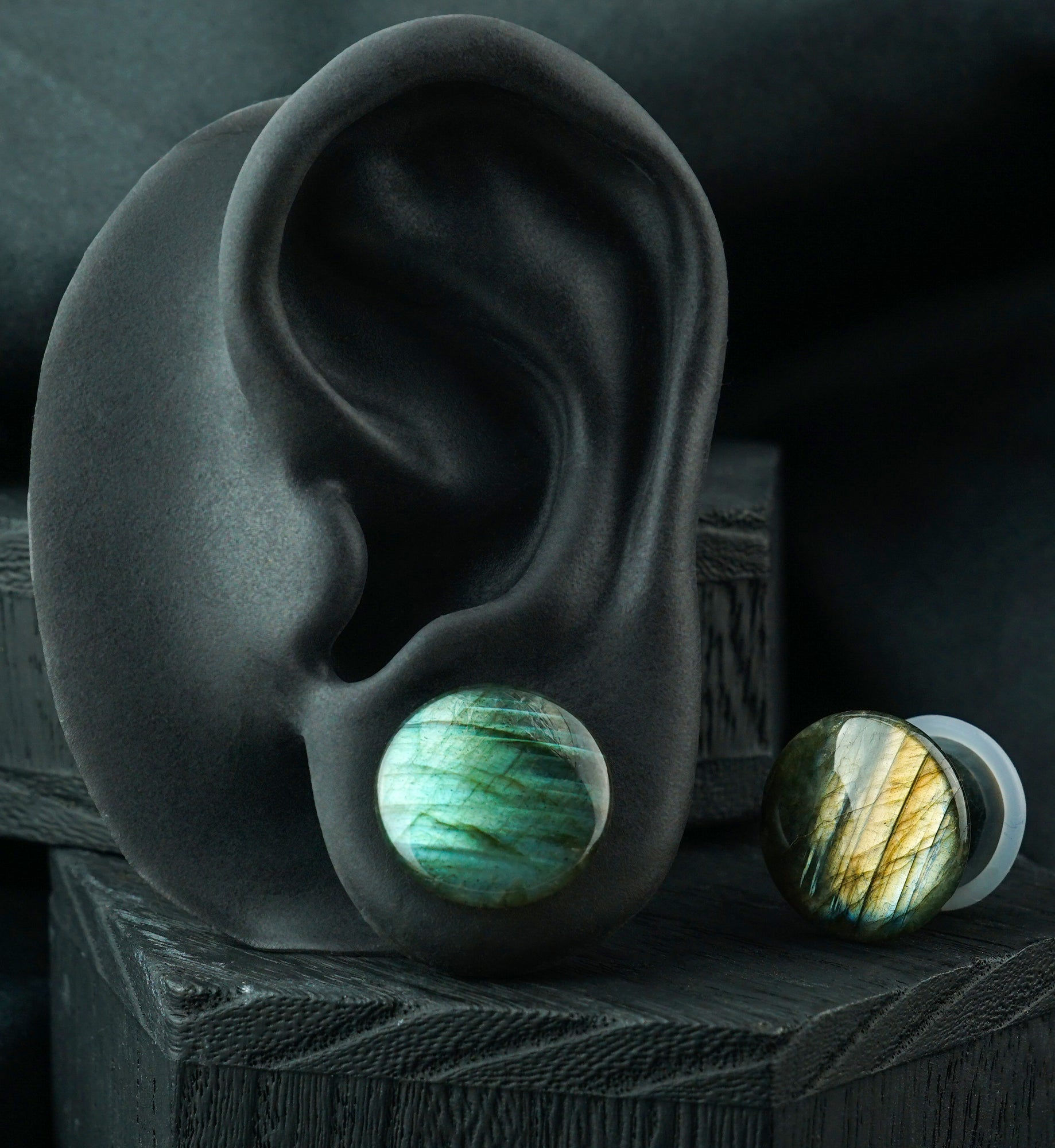 Labradorite Stone Plugs - Single Flare