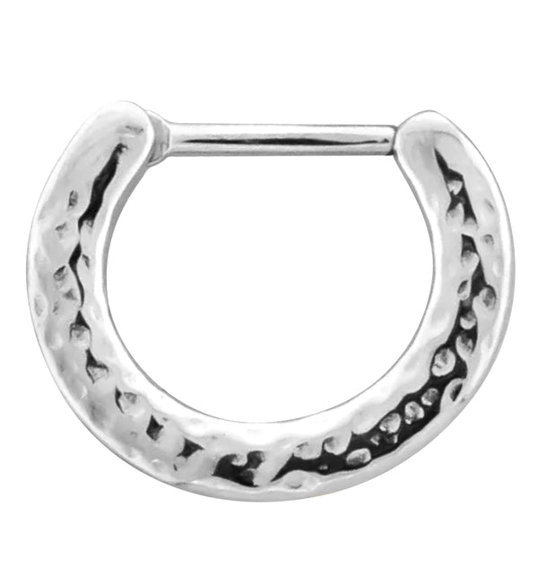 Stamp Hammered Stainless Steel Hinged Segment Ring