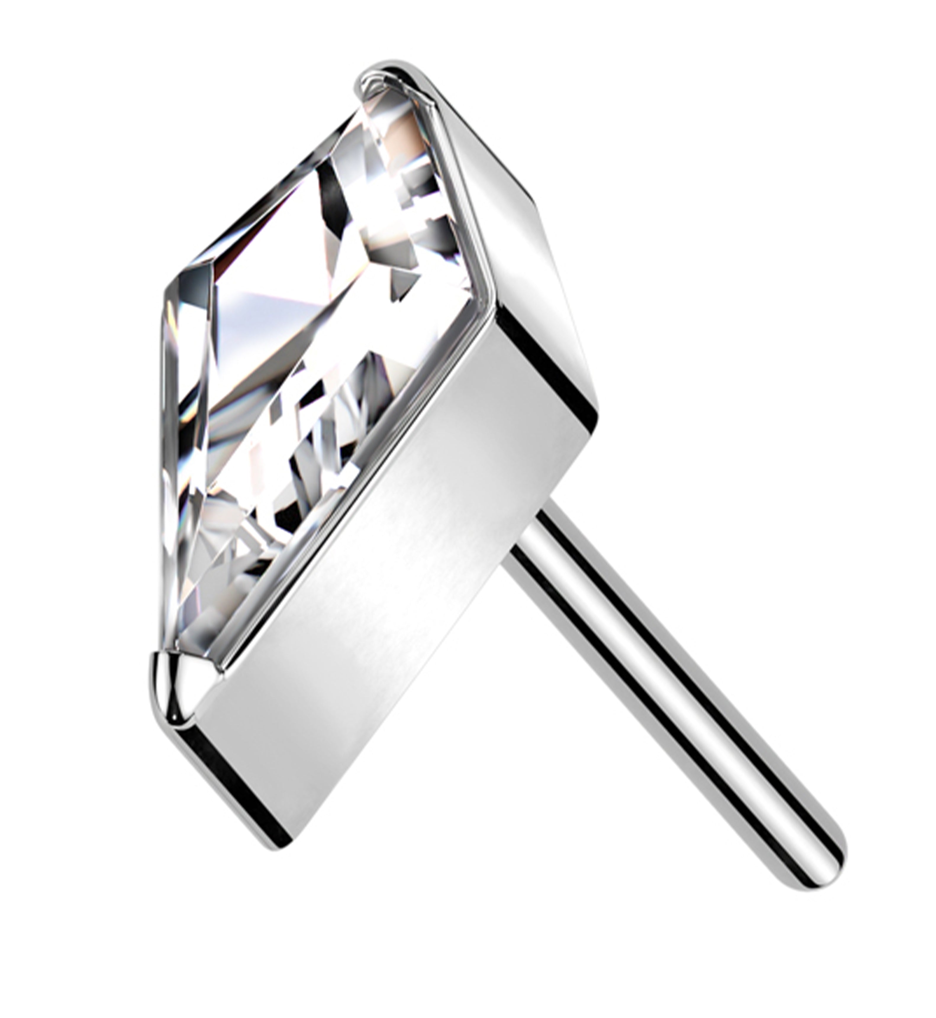 Tetra Clear CZ Titanium Threadless Top