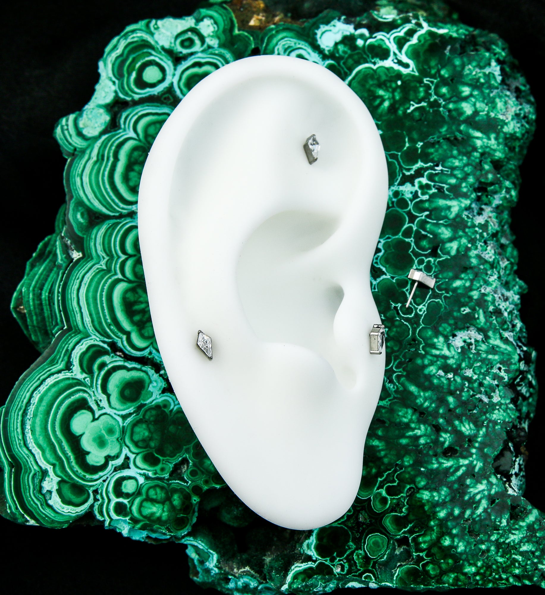 Tetra Clear CZ Titanium Threadless Top