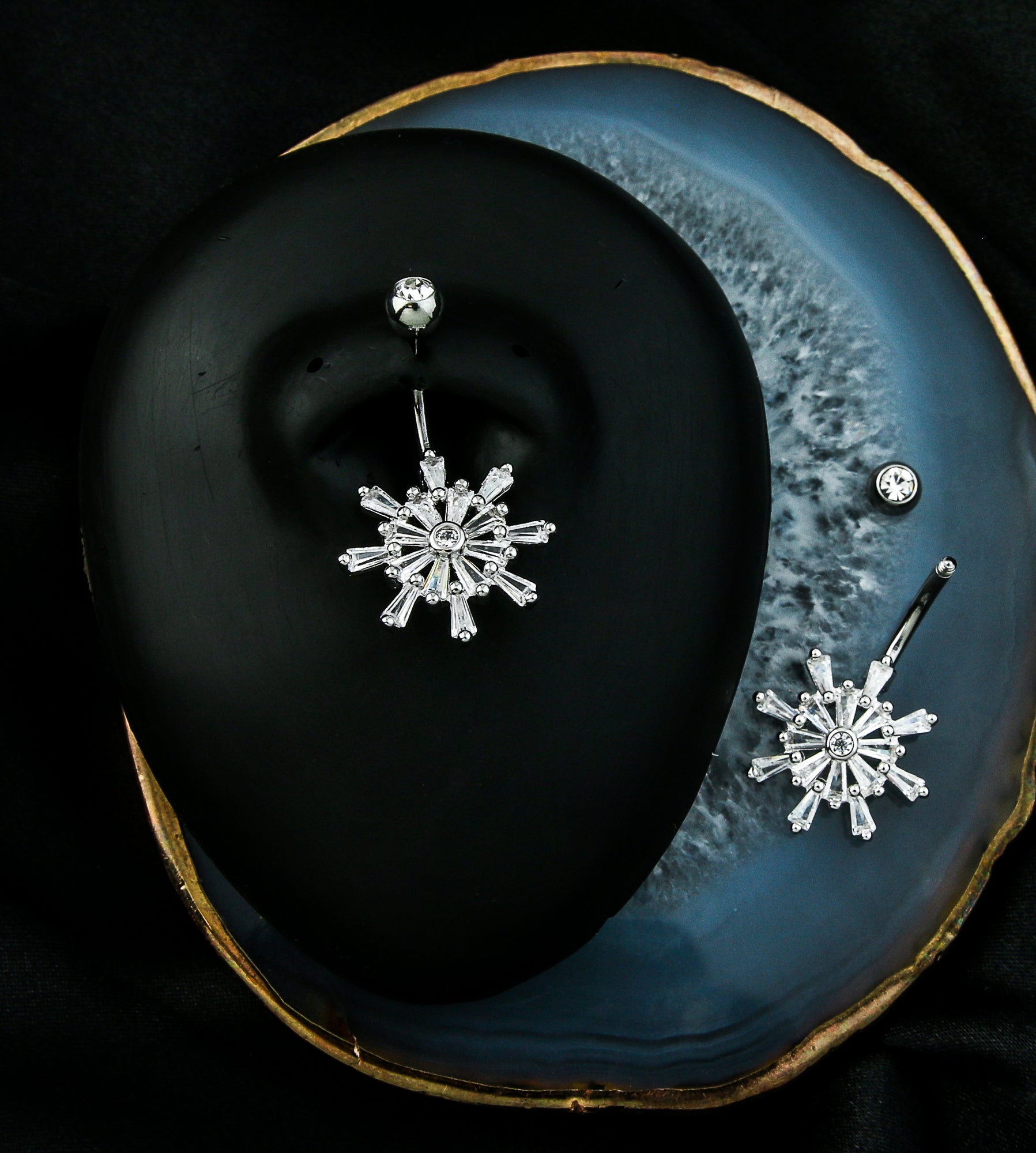 Tiller Burst Stainless Steel Belly Button Ring