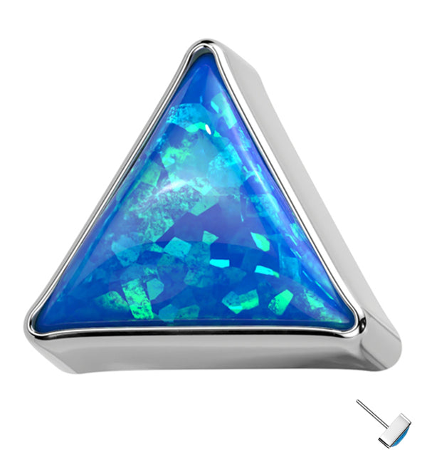Triangle Blue Opal Titanium Threadless Top