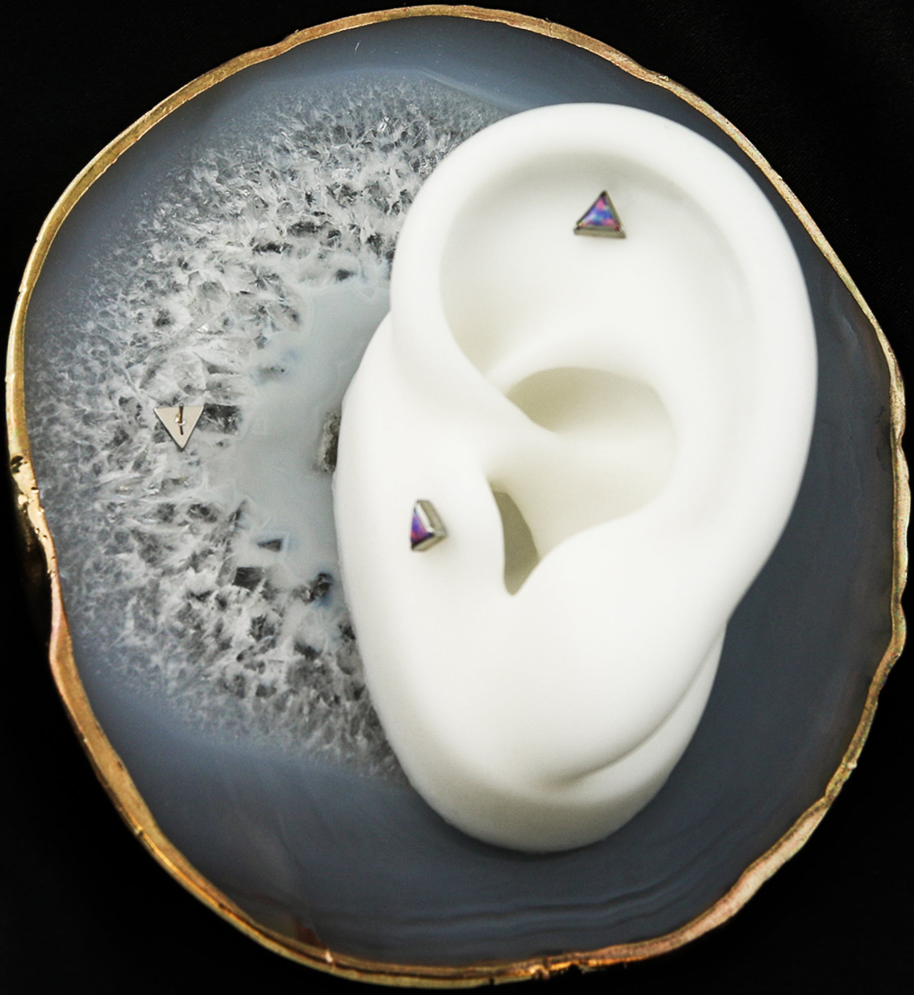 Triangle Purple Opal Titanium Threadless Top