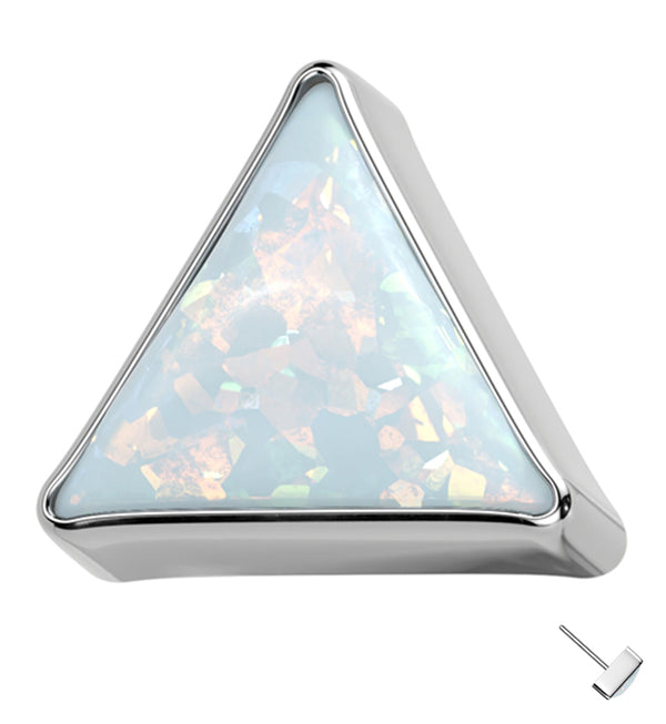Triangle White Opal Titanium Threadless Top