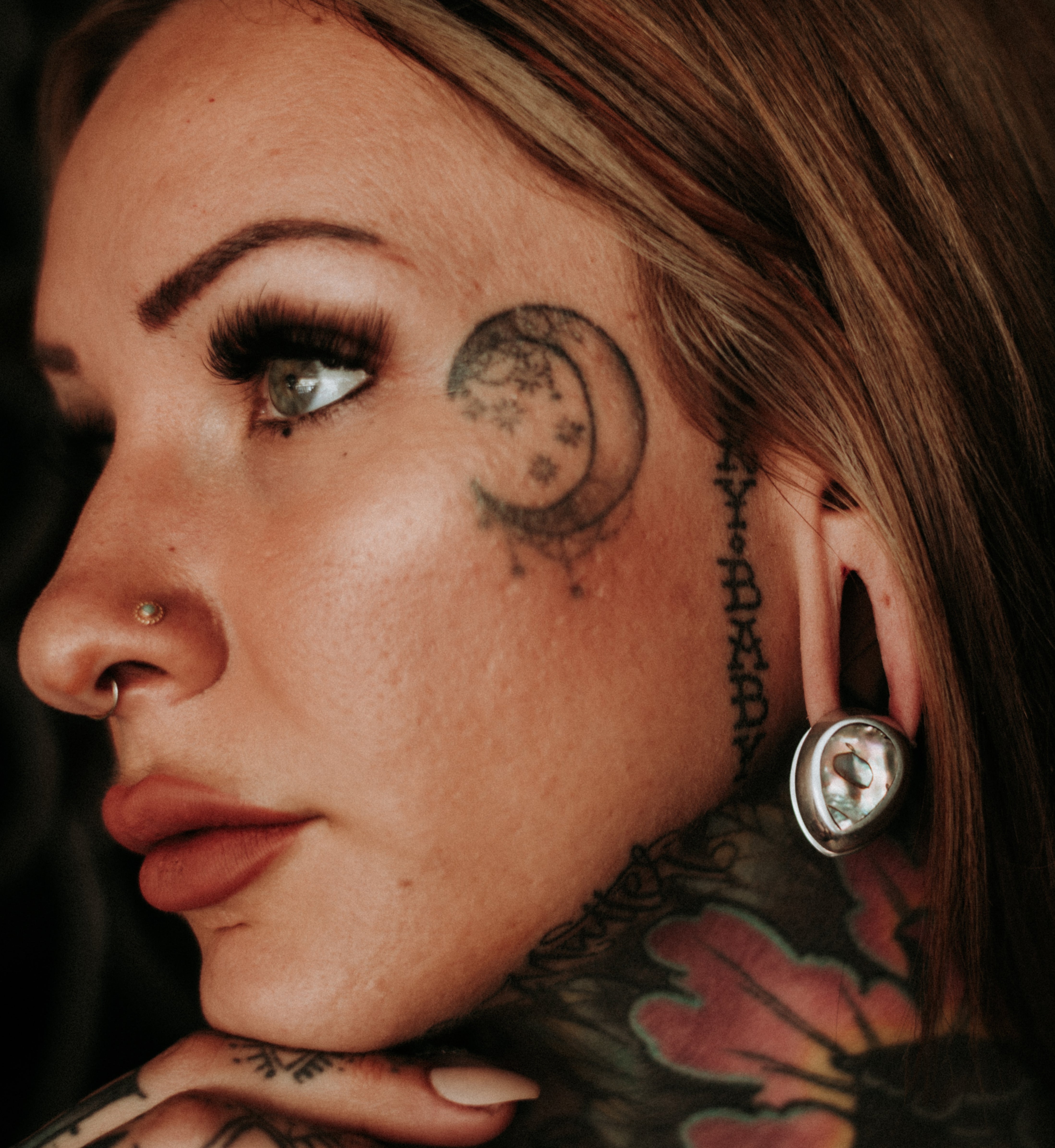 Abalone Knuckle White Brass Ear Weights