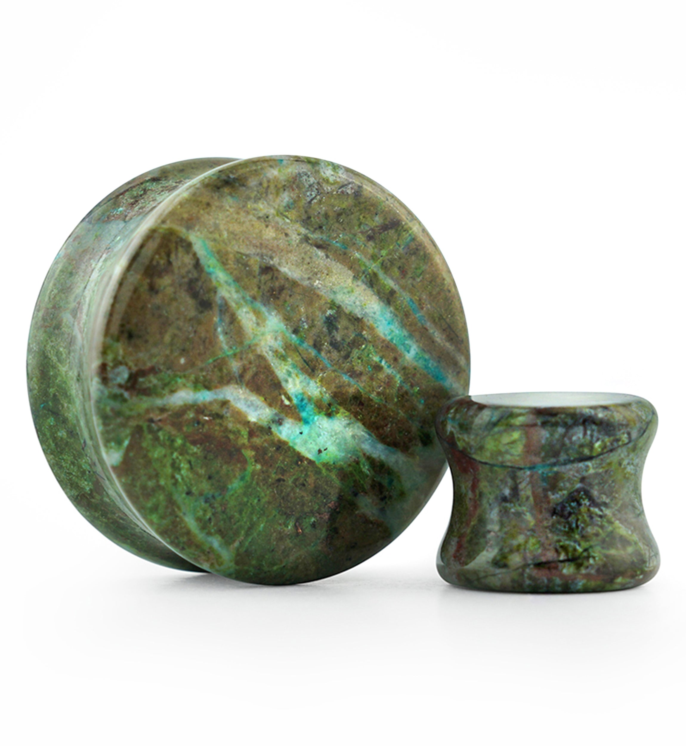 African Jade Double Flare Stone Plugs
