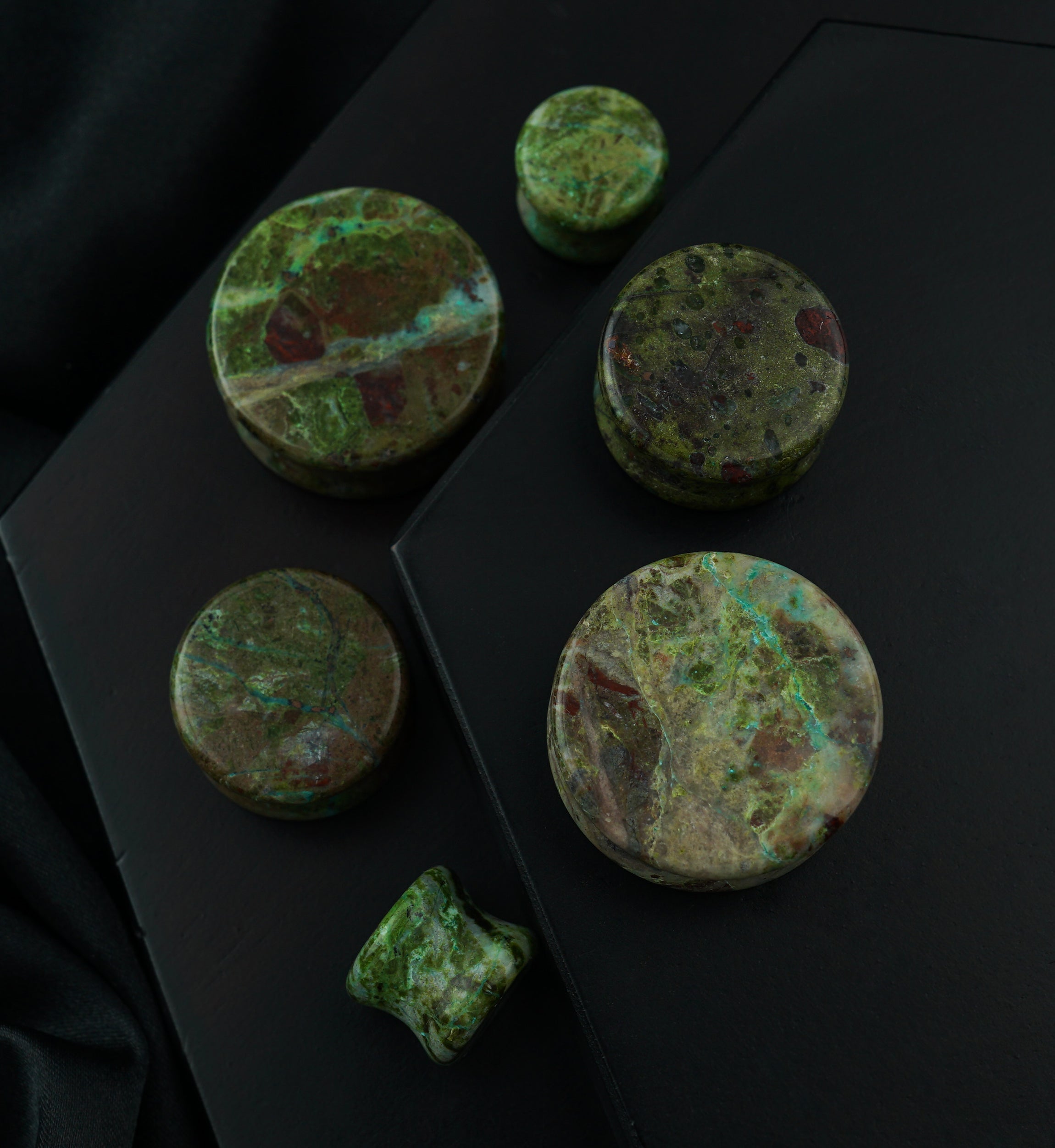 African Jade Double Flare Stone Plugs