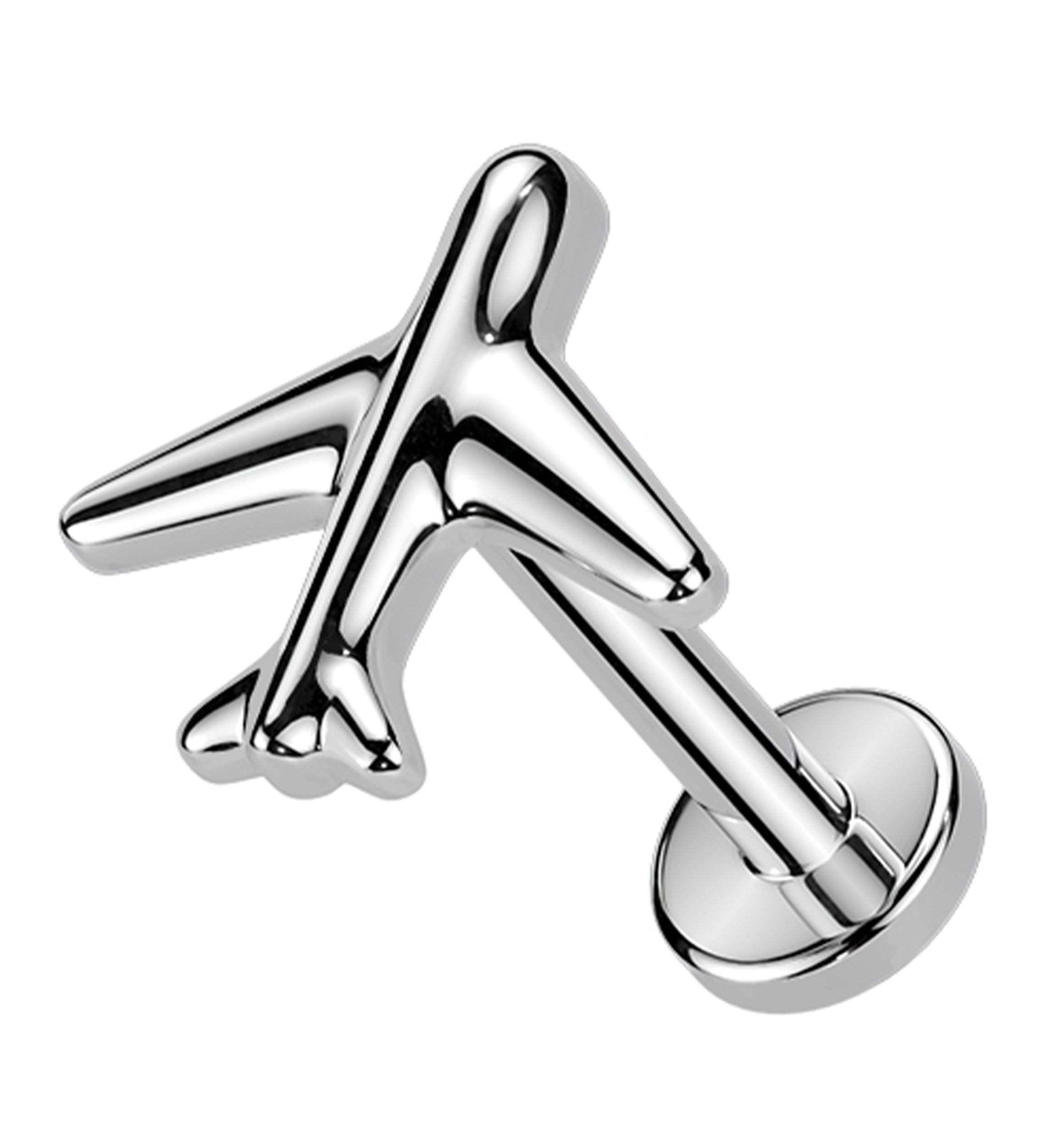 Airplane Titanium Threadless Labret