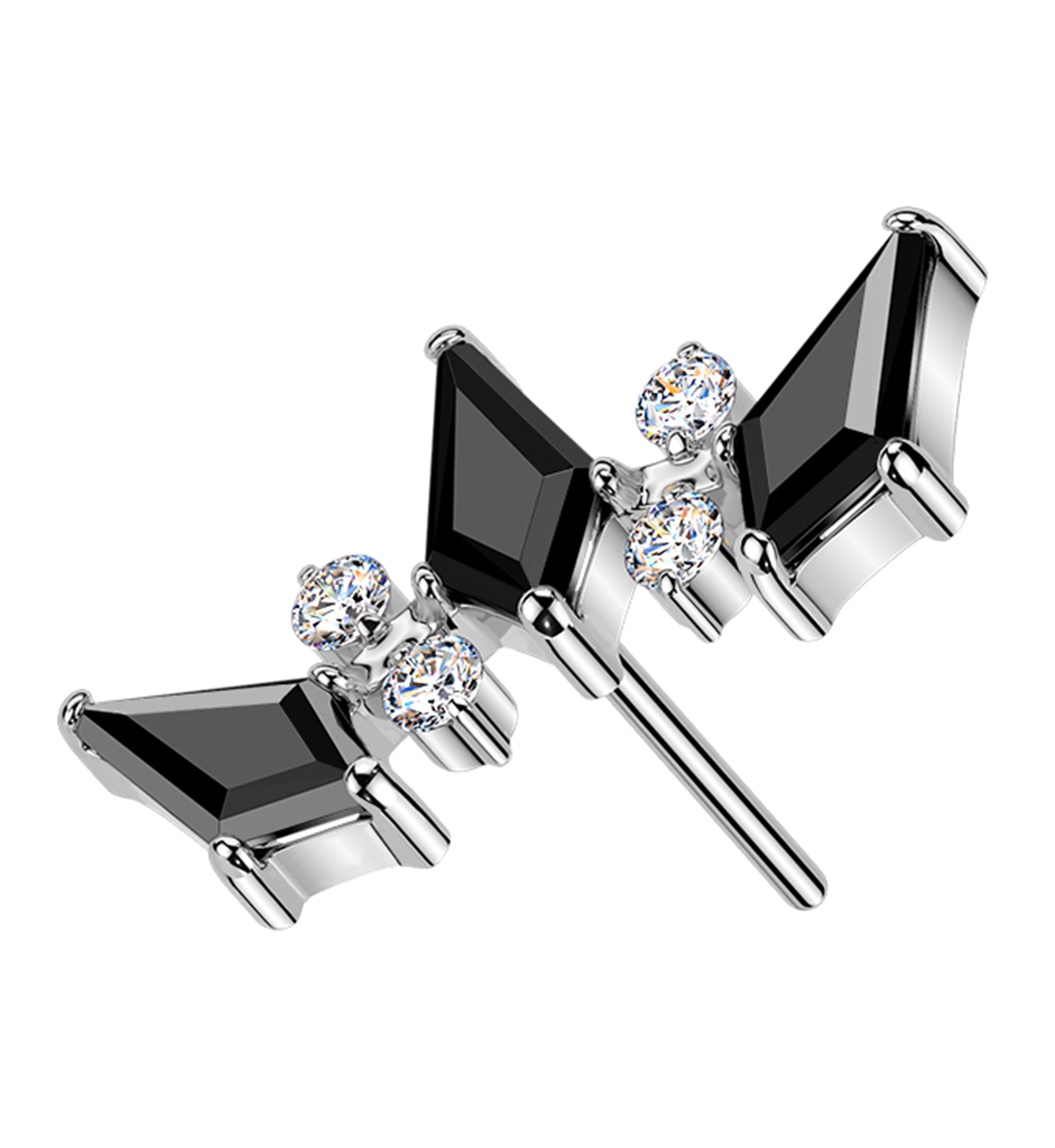 Alternate Triple Tetra Black CZ Titanium Threadless Top