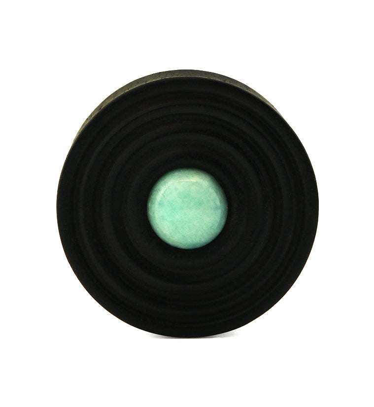 Ecliptic Areng Wood Plugs With Amazonite Stone Inlay