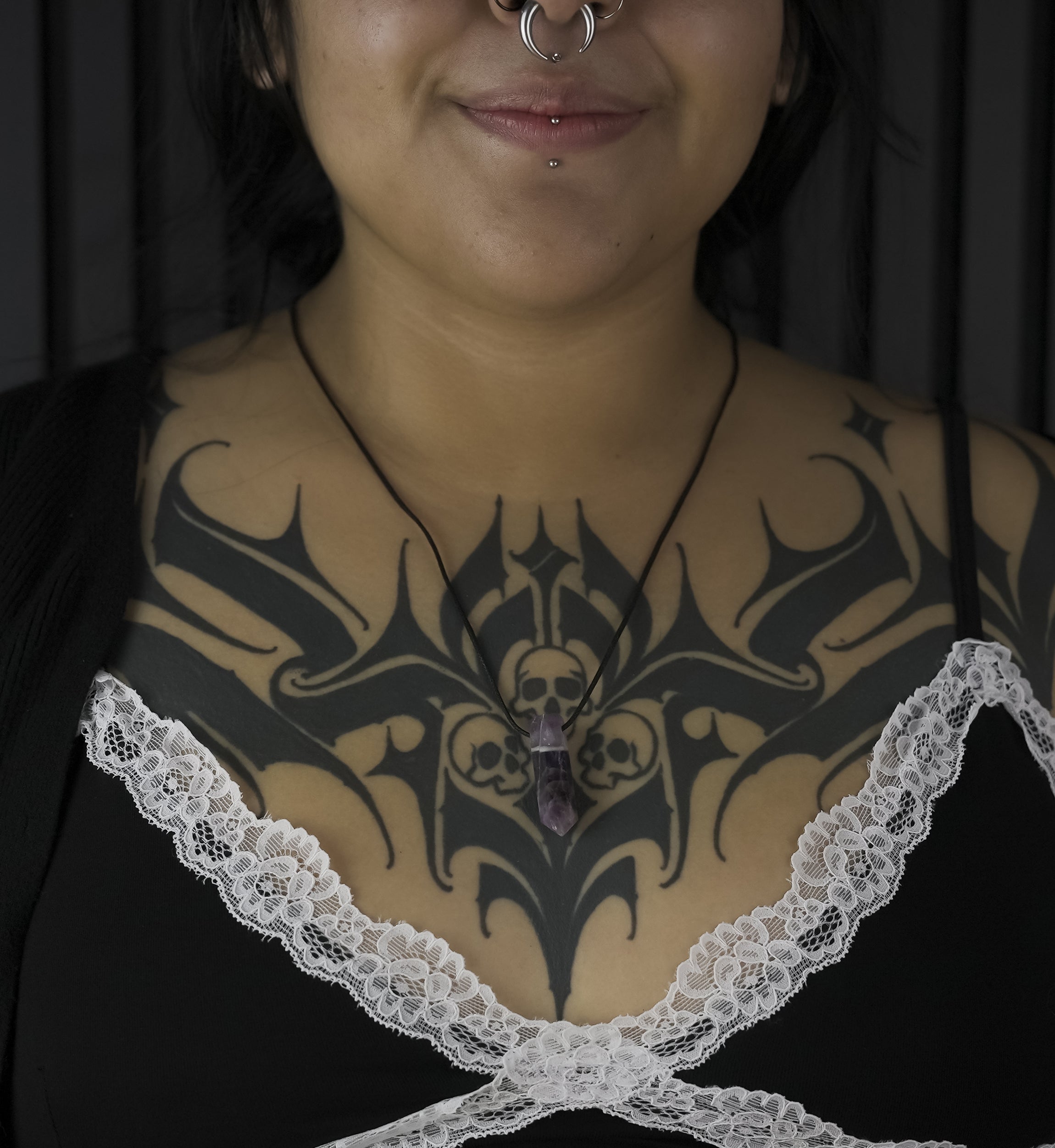 Amethyst Crystal Stone Pendant Necklace