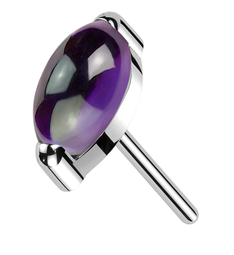 Amethyst Marquise Stone Titanium Threadless Top