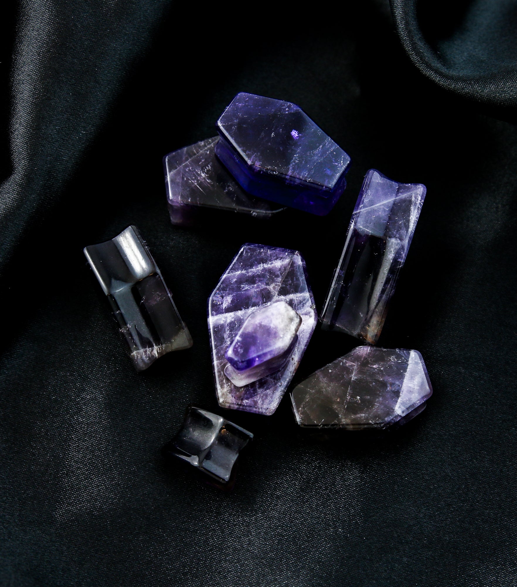 Amethyst Stone Coffin Plugs