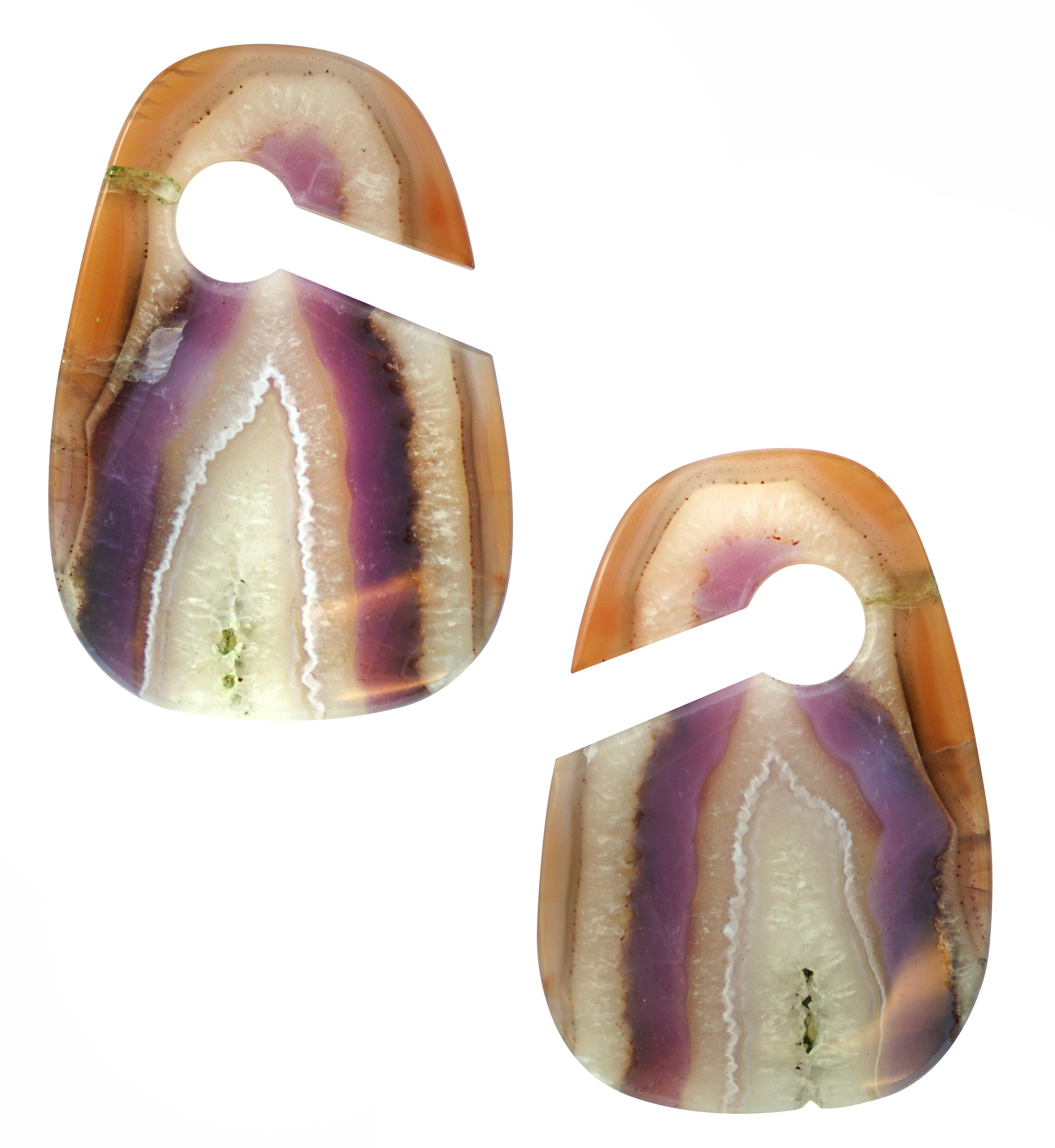 Amethyst Stone Keyhole Ear Weights Version 2