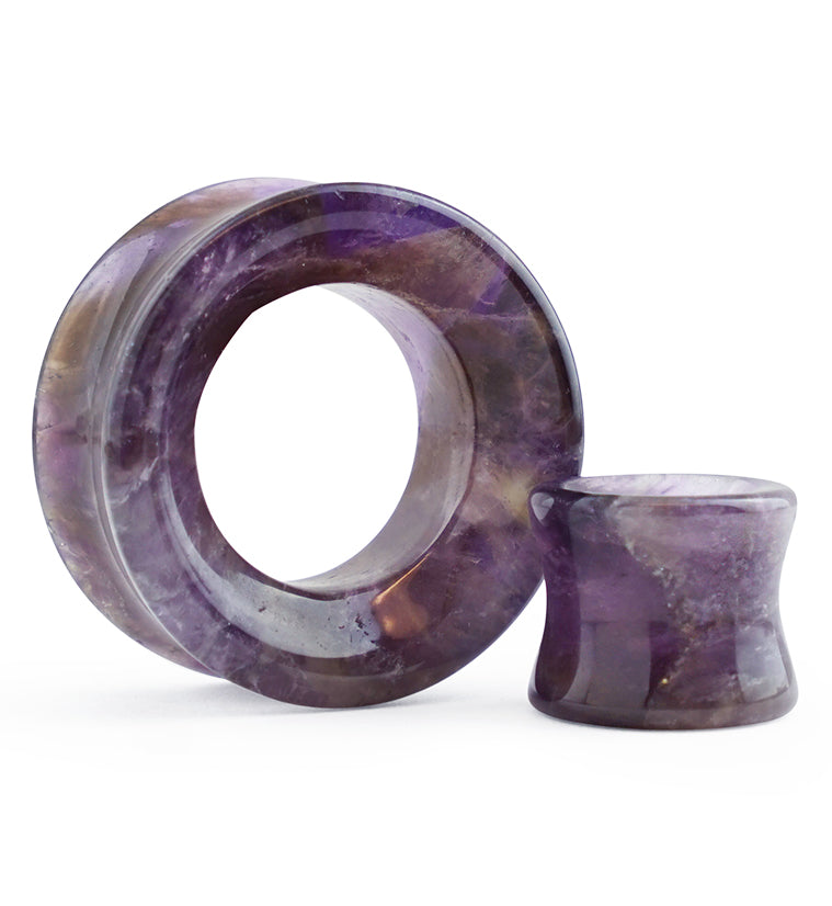 Amethyst Stone Double Flare Tunnels
