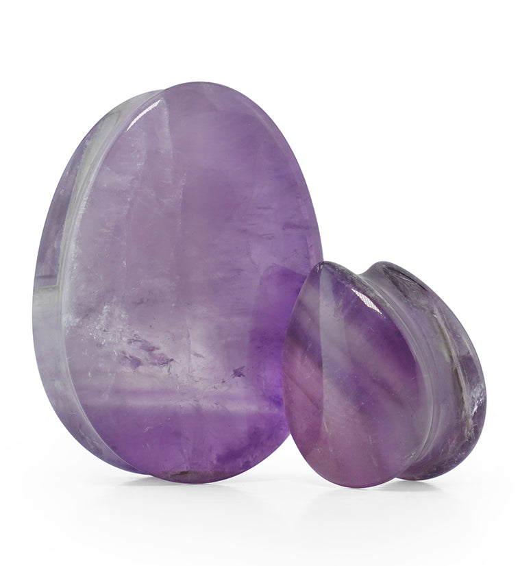 Amethyst Stone Teardrop Plugs