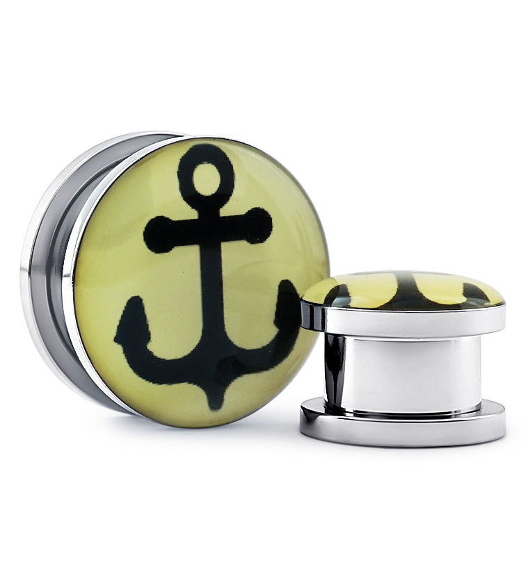 White Anchor Steel Plugs