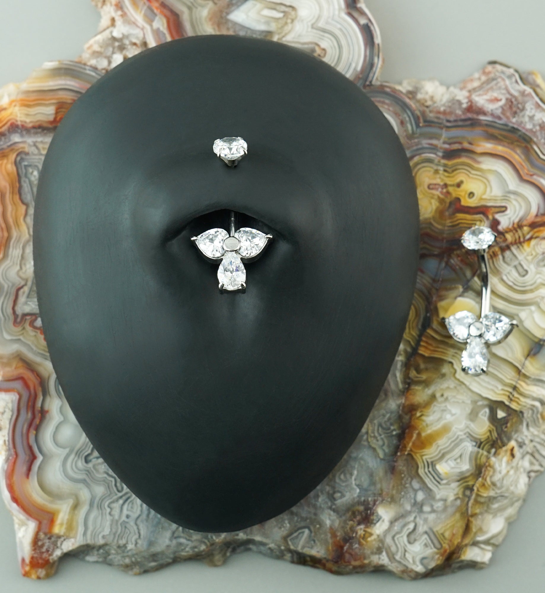 Angelic CZ Stainless Steel Internally Threaded Belly Button Ring