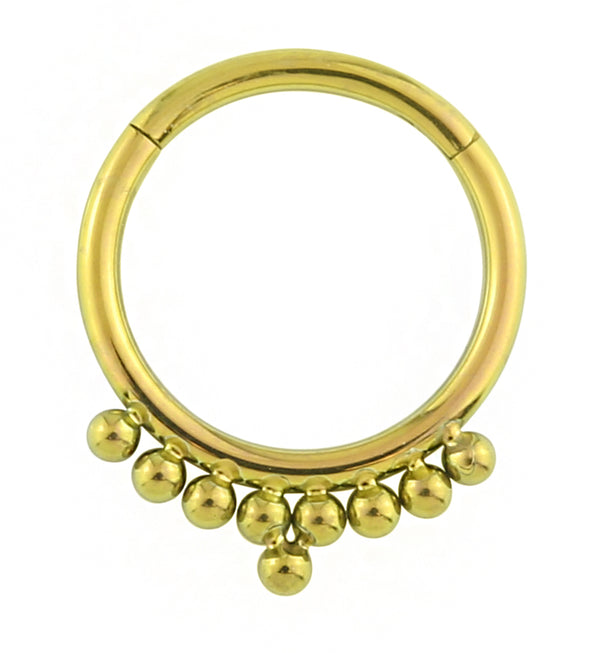 Anodized Gold Titanium Fuse Hinged Segment Ring