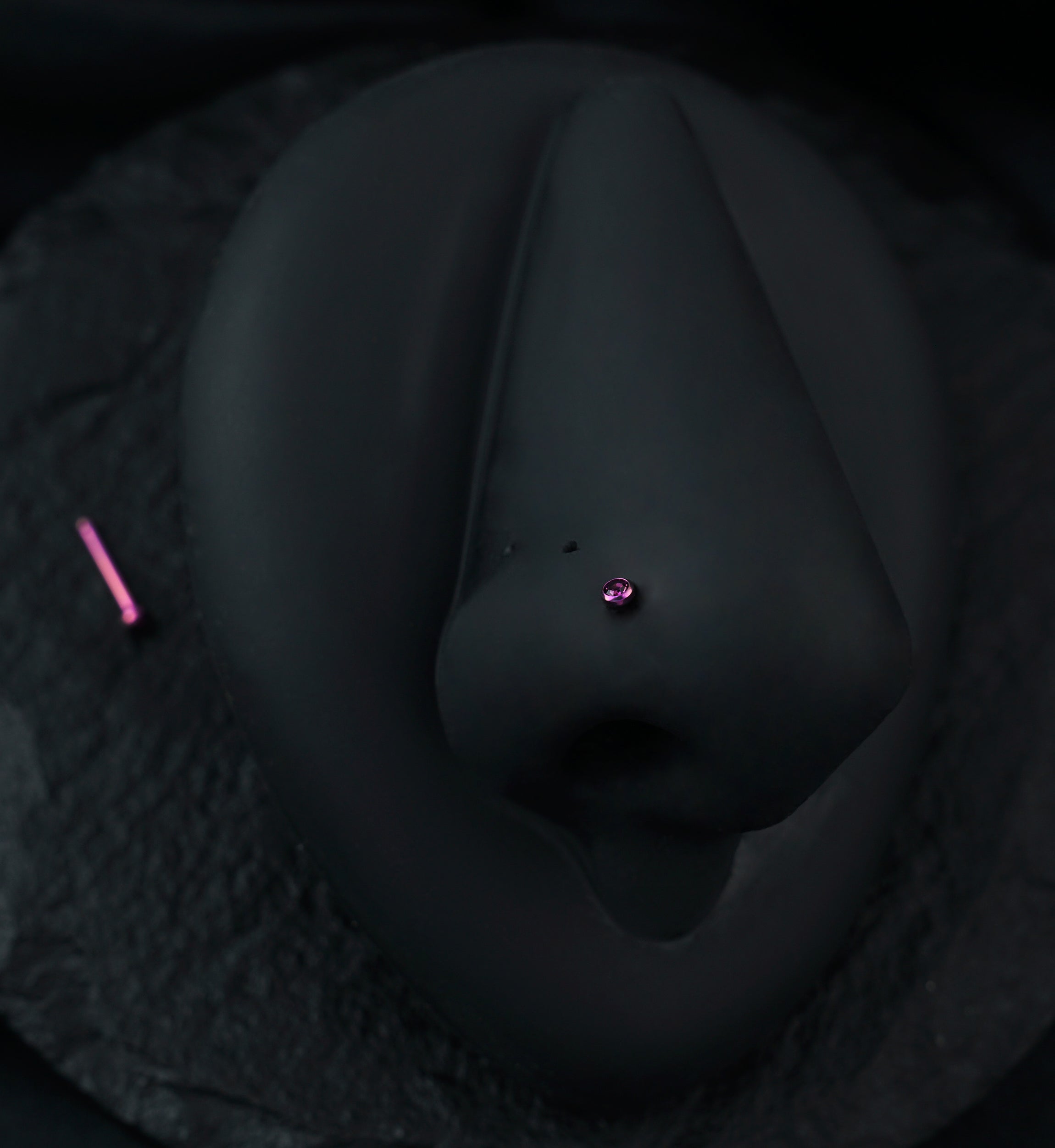 Anodized Rosy Purple With Purple CZ Titanium Nosebone