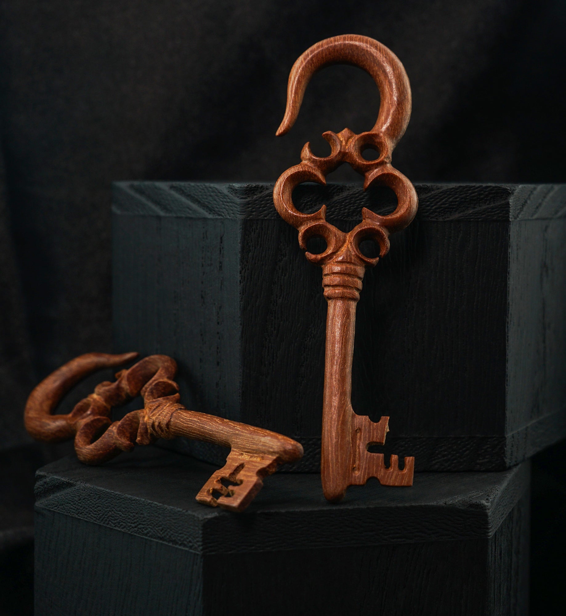 Antique Key Saba Wood Hangers