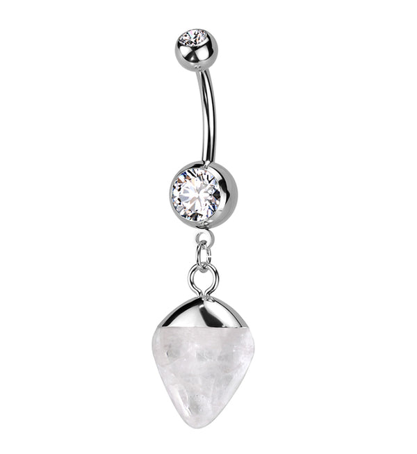Apex Opalite Stone Dangle Stainless Steel Belly Button Ring