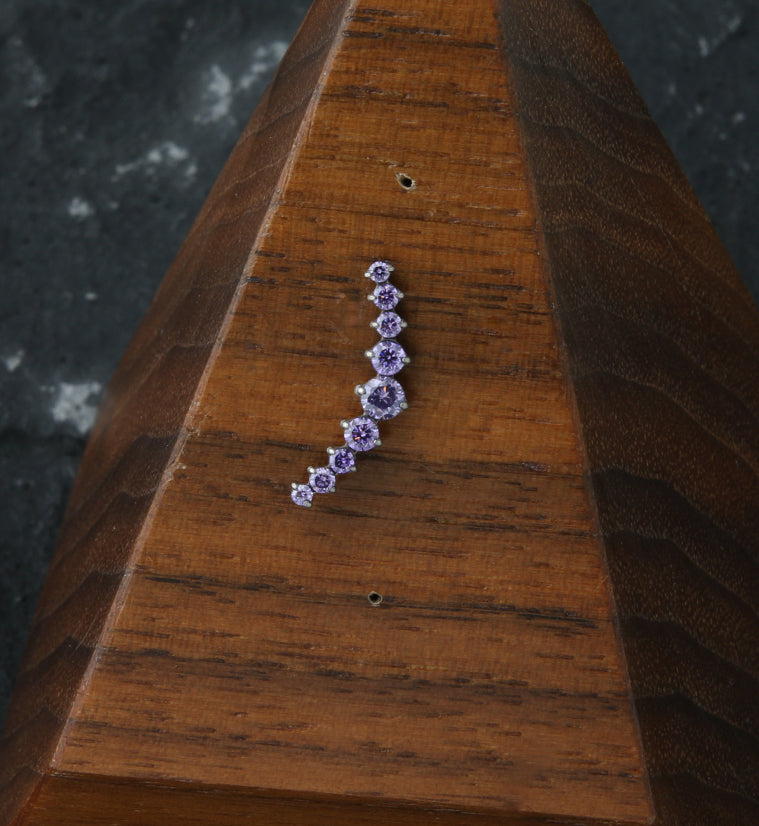 Arc Amethyst CZ Titanium Threadless Top