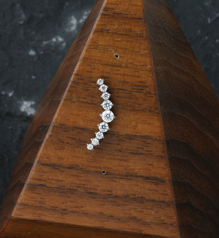 Arc Clear CZ Titanium Threadless Top