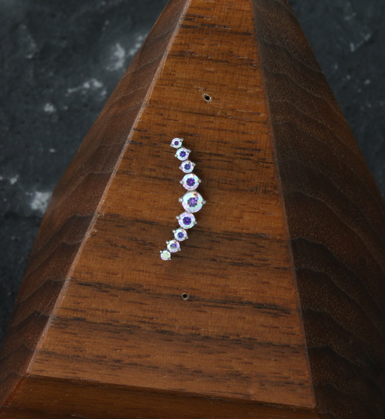 Arc Rainbow Aurora CZ Titanium Threadless Top