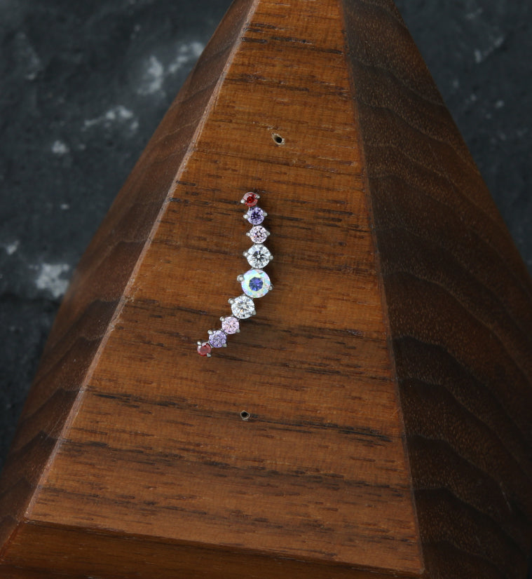 Arc Rainbow CZ Titanium Threadless Top