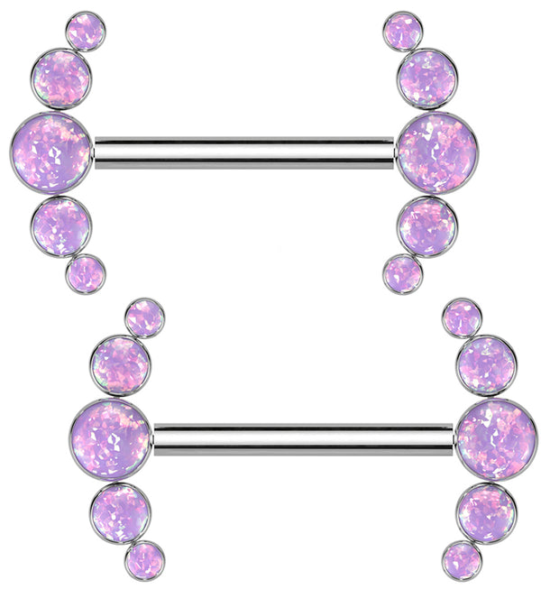 Arch Purple Opalite Titanium Threadless Nipple Ring Barbell