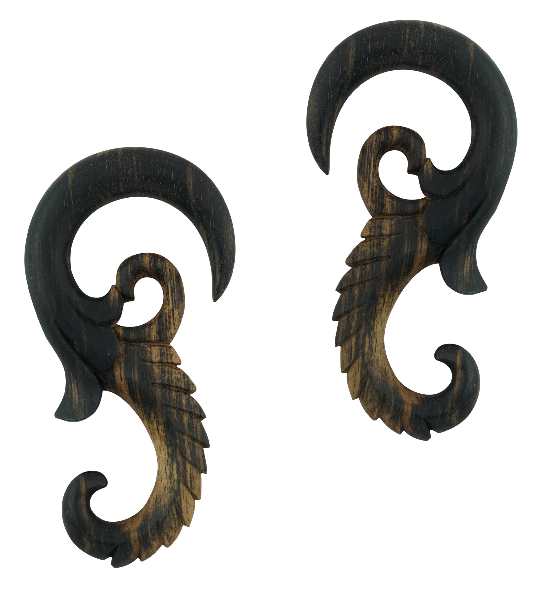 Areng Wood Seahorse Hanger Plugs
