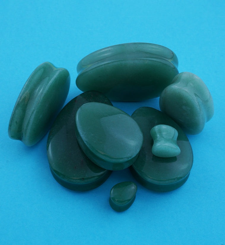 Aventurine Stone Teardrop Plugs