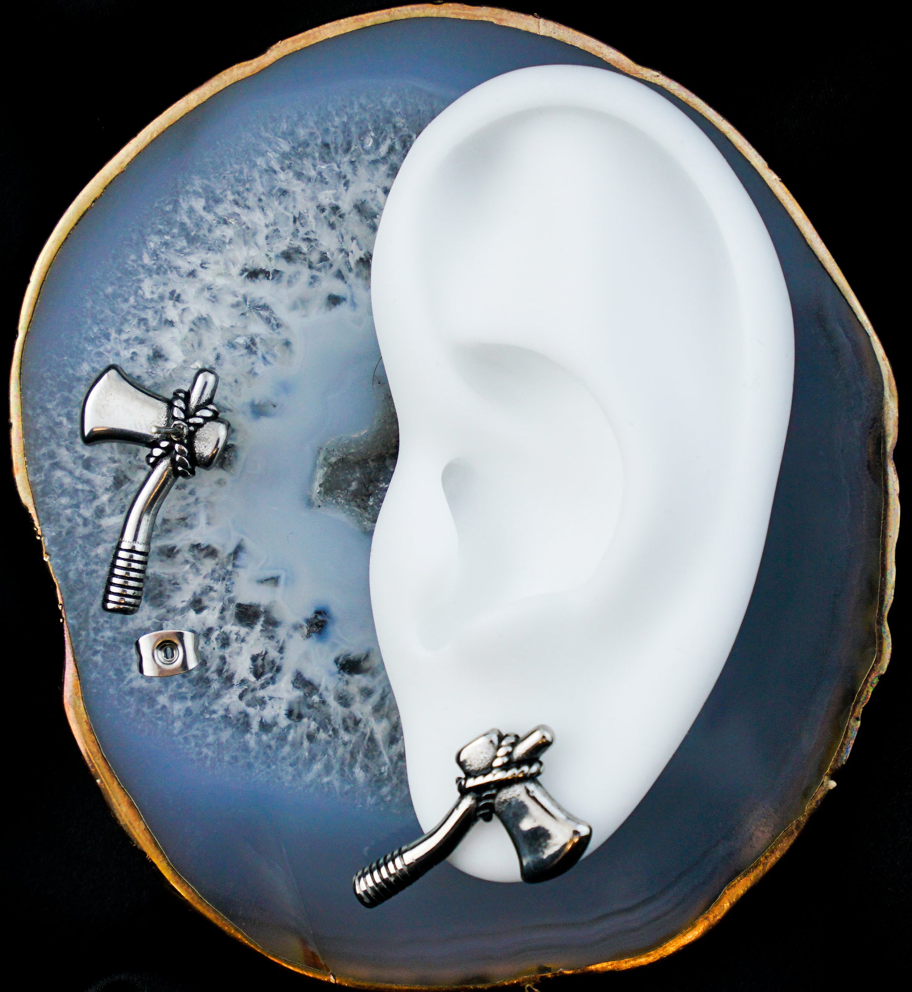 Axe Stainless Steel Stud Earrings