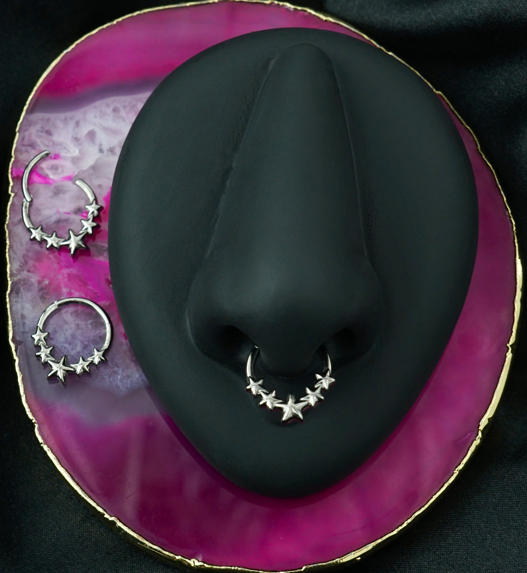 Banner Of Stars Titanium Hinged Segment Ring