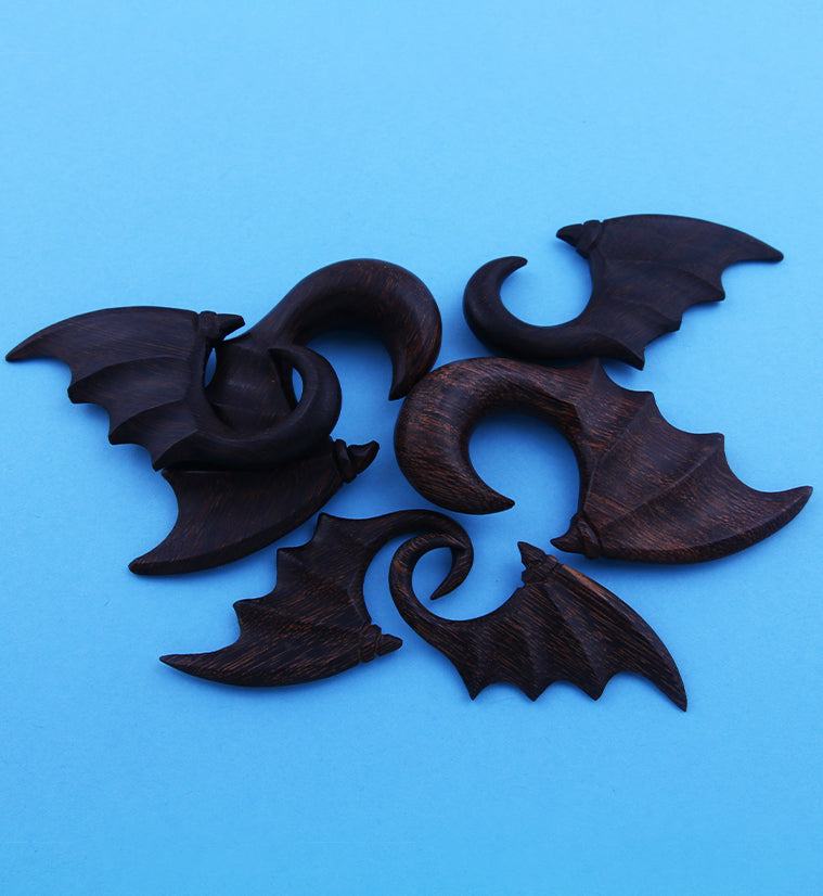 Batwing Dark Tamarind Wooden Spiral Hangers