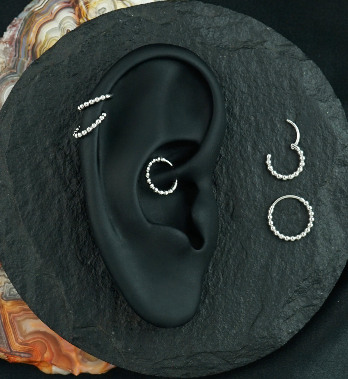 Bead Hoop Stainless Steel Hinged Segment Ring