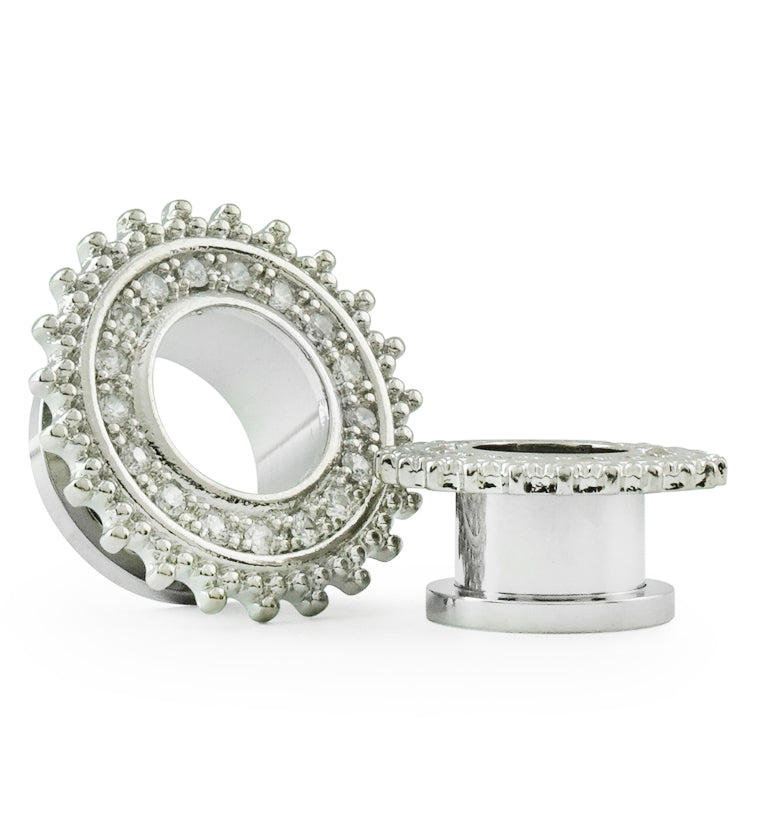 Stainless Steel CZ Beaded Shield Tunnels