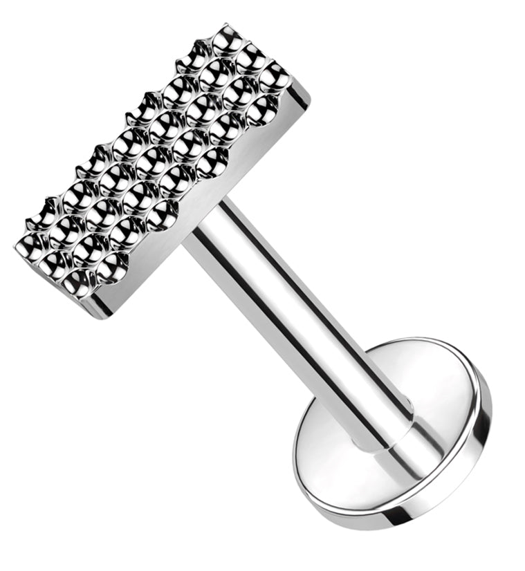 Beaded Rectangle Internally Threaded Titanium Labret