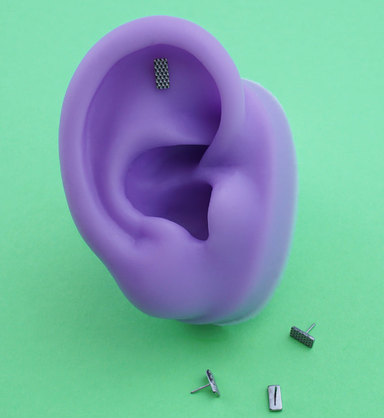 Beaded Rectangle Titanium Threadless Top