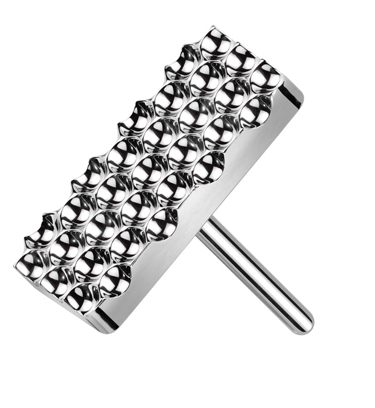 Beaded Rectangle Titanium Threadless Top