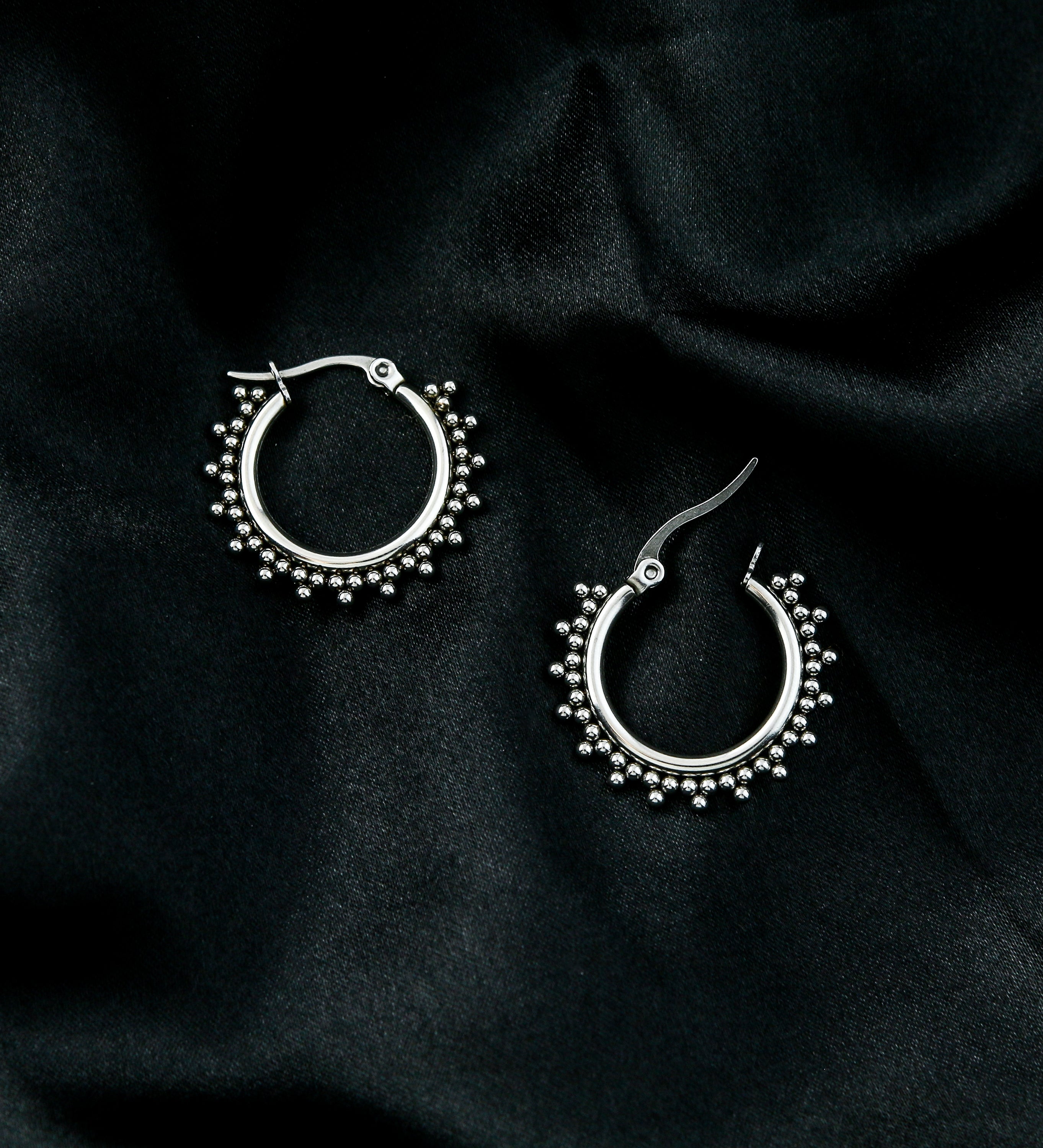 Beaded Stainless Steel Hangers - Earrings