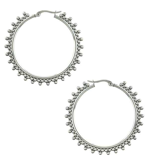 Beaded Stainless Steel Hangers - Earrings